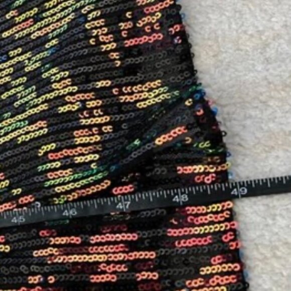 NWT - LOFT - long, tiered black dress with colorful sequins 2 - Picture 7 of 8